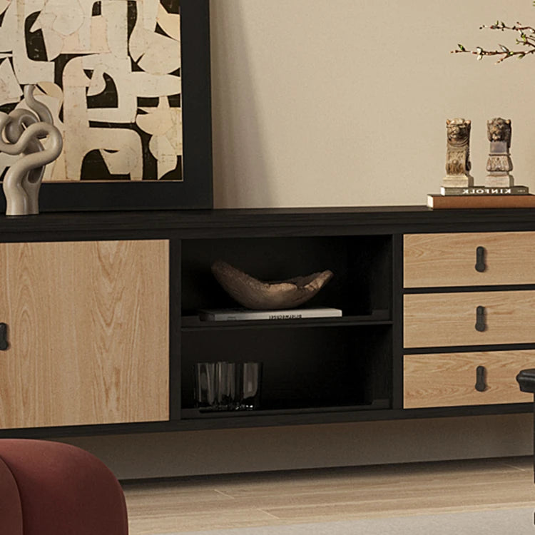 Elegant TV Cabinet in Ash Wood Multi-Layer Board - Modern Home Entertainment Center hld-4475