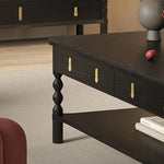 Modern Ash Wood Tea Table with Stylish Storage - Perfect for Elegant Living Rooms hld-4476