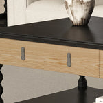 Elegant Ash Wood Tea Table - Stylish Multi-Layer Design for Modern Living Rooms hld-4477