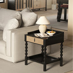 Stylish Ash Wood Tea Table with Drawer - Perfect for Modern Living Rooms hld-4478