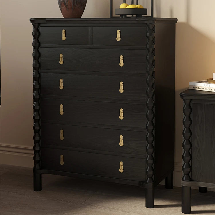 Sleek Ash Wood Cabinet with Elegant Gold Accents for Modern Living Spaces hld-4479