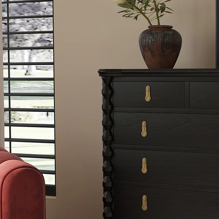 Sleek Ash Wood Cabinet with Elegant Gold Accents for Modern Living Spaces hld-4479