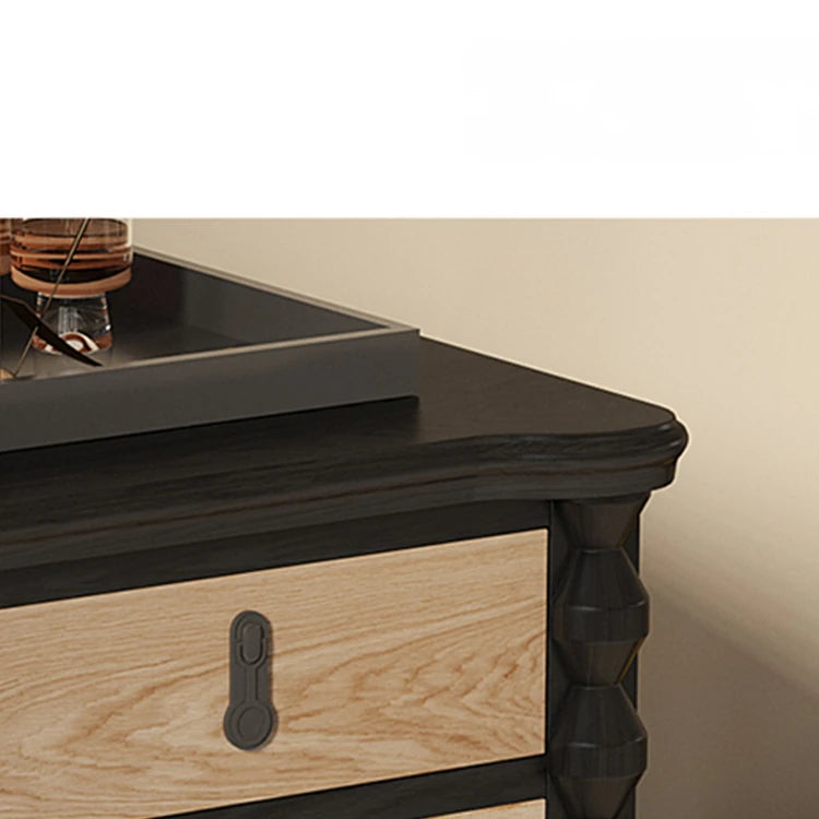 Stylish Ash Wood Multi-Layer Cabinet with Black Accents - Perfect for Modern Interiors hld-4480