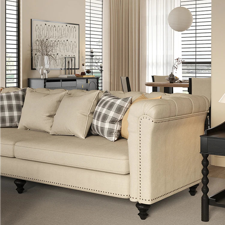 Classic Ash Wood Linen Sofa - Elegant Design for Ultimate Comfort hld-4485