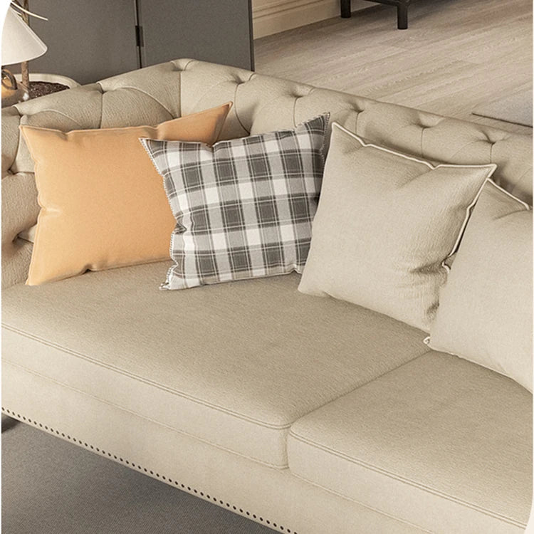 Classic Ash Wood Linen Sofa - Elegant Design for Ultimate Comfort hld-4485