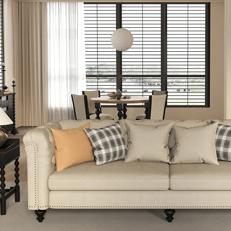 Classic Ash Wood Linen Sofa - Elegant Design for Ultimate Comfort hld-4485