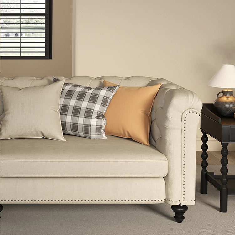 Classic Ash Wood Linen Sofa - Elegant Design for Ultimate Comfort hld-4485