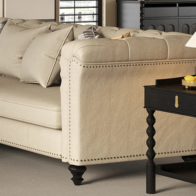 Classic Ash Wood Linen Sofa - Elegant Design for Ultimate Comfort hld-4485