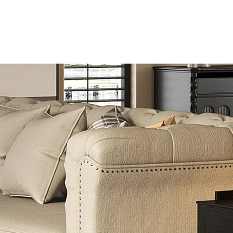 Classic Ash Wood Linen Sofa - Elegant Design for Ultimate Comfort hld-4485