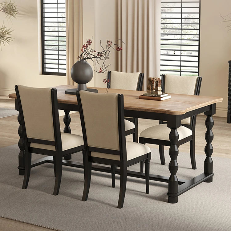 Elegant Cotton-Ramie Dining Chairs with Ash Wood Frame - Set of 4 hld-4487