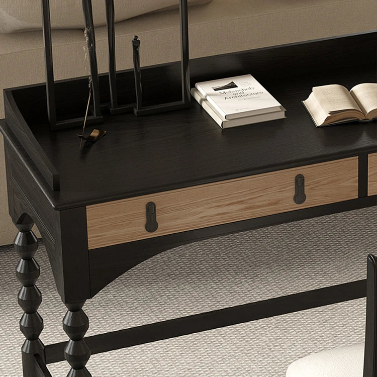 Elegant Ash Wood Multi-layer Desk with Storage Drawers - Perfect for Home Office or Study hld-4489