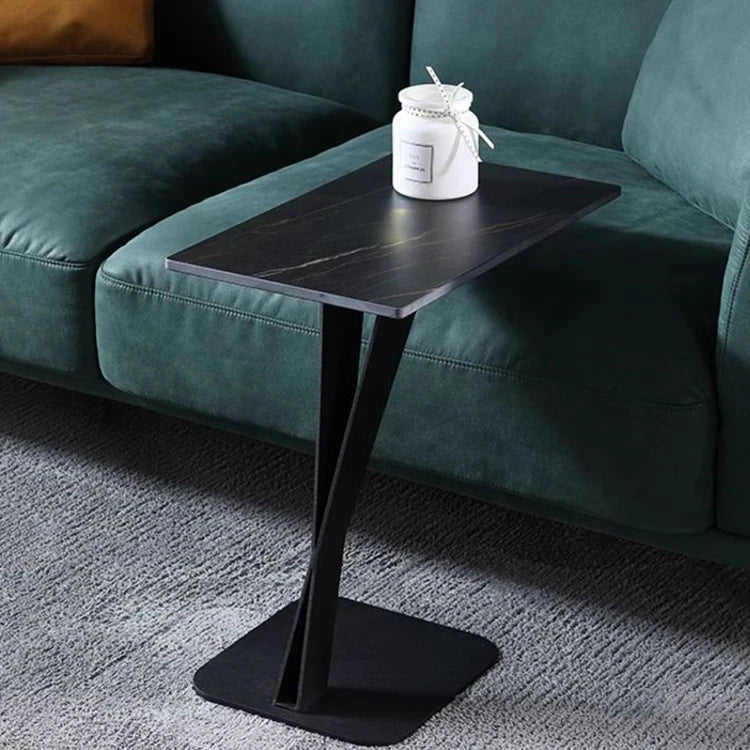 Elegant Sintered Stone Side Table with Unique Design - Modern Round Accent Table for Living Room or Bedroom Use hldjj-3019