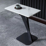 Elegant Sintered Stone Side Table with Unique Design - Modern Round Accent Table for Living Room or Bedroom Use hldjj-3019