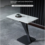 Elegant Sintered Stone Side Table with Unique Design - Modern Round Accent Table for Living Room or Bedroom Use hldjj-3019