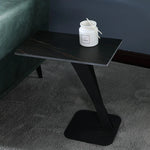 Elegant Sintered Stone Side Table with Unique Design - Modern Round Accent Table for Living Room or Bedroom Use hldjj-3019