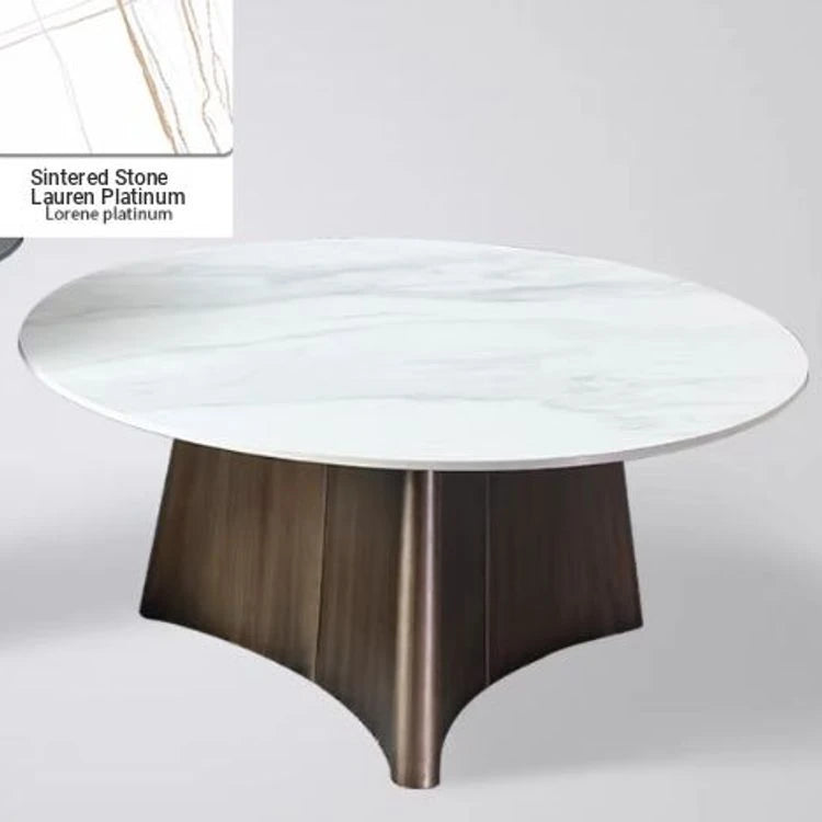 Elegant Sintered Stone Coffee Table Set - Modern Round Design for Living Room Decor hldjj-3023