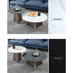 Elegant Sintered Stone Coffee Table Set - Modern Round Design for Living Room Decor hldjj-3023