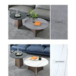 Elegant Sintered Stone Coffee Table Set - Modern Round Design for Living Room Decor hldjj-3023
