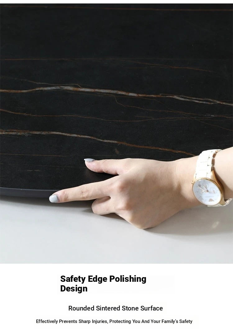 Elegant Sintered Stone Coffee Table Set - Modern Round Design for Living Room Decor hldjj-3023