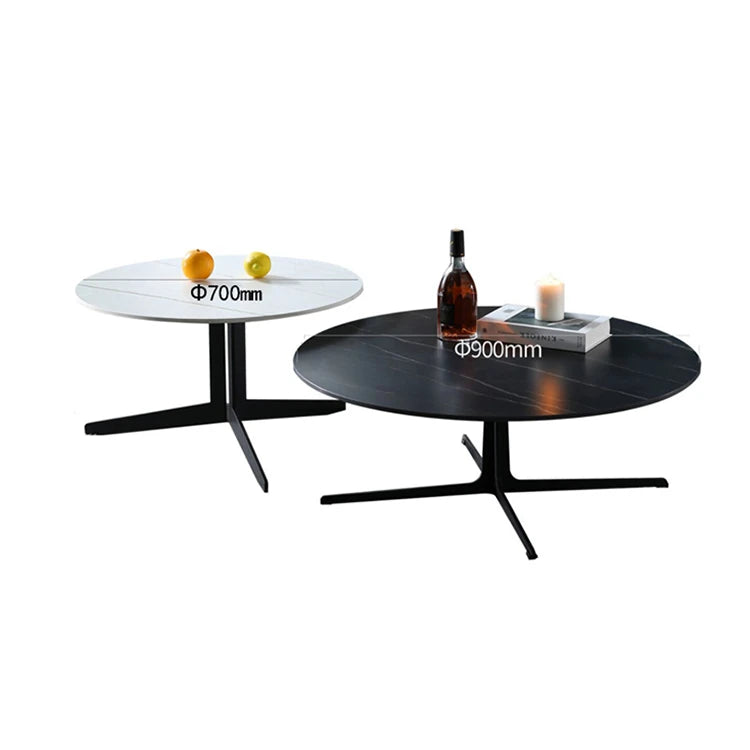 Modern Sintered Stone Coffee Table Set - Elegant Round Design for Contemporary Living Rooms hldjj-3024