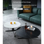 Modern Sintered Stone Coffee Table Set - Elegant Round Design for Contemporary Living Rooms hldjj-3024