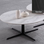 Modern Oval Coffee Table with Sintered Stone Top - Stylish and Chic Living Room Furniture hldjj-3025