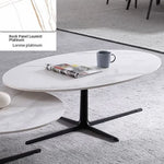 Modern Oval Coffee Table with Sintered Stone Top - Stylish and Chic Living Room Furniture hldjj-3025
