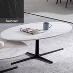 Modern Oval Coffee Table with Sintered Stone Top - Stylish and Chic Living Room Furniture hldjj-3025