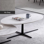 Modern Oval Coffee Table with Sintered Stone Top - Stylish and Chic Living Room Furniture hldjj-3025