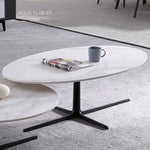 Modern Oval Coffee Table with Sintered Stone Top - Stylish and Chic Living Room Furniture hldjj-3025