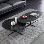 Modern Oval Coffee Table with Sintered Stone Top - Stylish and Chic Living Room Furniture hldjj-3025