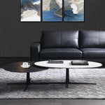 Modern Oval Coffee Table with Sintered Stone Top - Stylish and Chic Living Room Furniture hldjj-3025