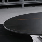 Modern Oval Coffee Table with Sintered Stone Top - Stylish and Chic Living Room Furniture hldjj-3025