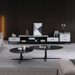 Modern Oval Coffee Table with Sintered Stone Top - Stylish and Chic Living Room Furniture hldjj-3025