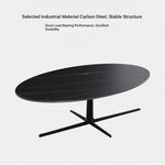 Modern Oval Coffee Table with Sintered Stone Top - Stylish and Chic Living Room Furniture hldjj-3025