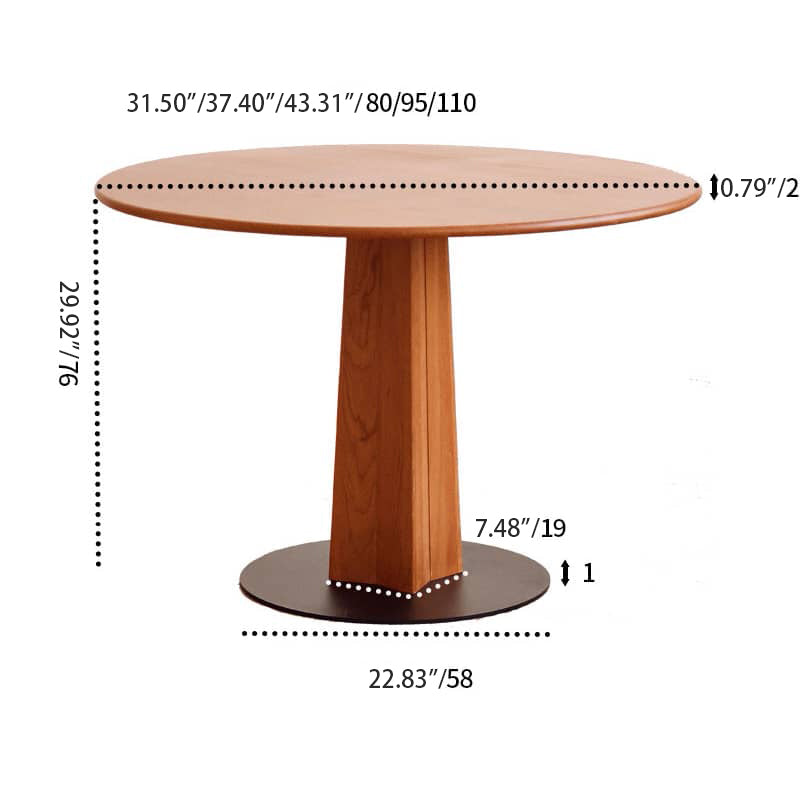 Rustic Natural Cherry Wood Table with Sturdy Iron Frame hldmz-705