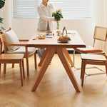 Premium Cherry Wood Natural Finish Table - Elegant Wooden Furniture hldmz-706