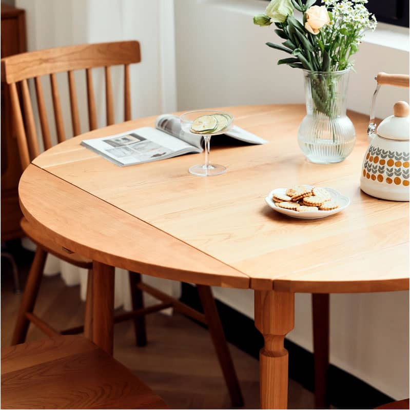 Stunning Cherry Wood Table with Copper Accents – Natural Wood Finish hldmz-710