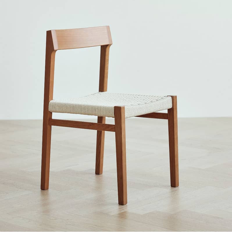 Elegant Chair White Natural Wood Cherry Finish with Kraft Paper Rope Seat hldmz-720