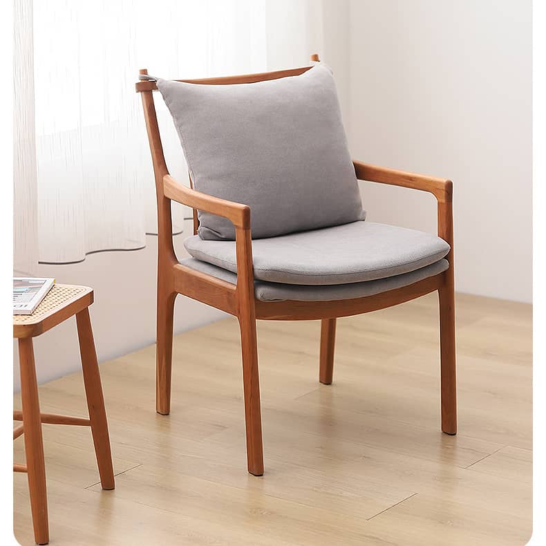 Elegant Oak & Cherry Wood Chairs with Plush Foam Cushioning - Premium Cotton & Linen Upholstery hldmz-722