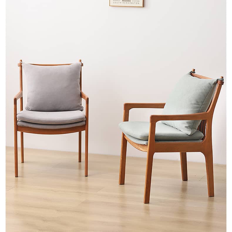 Elegant Oak & Cherry Wood Chairs with Plush Foam Cushioning - Premium Cotton & Linen Upholstery hldmz-722