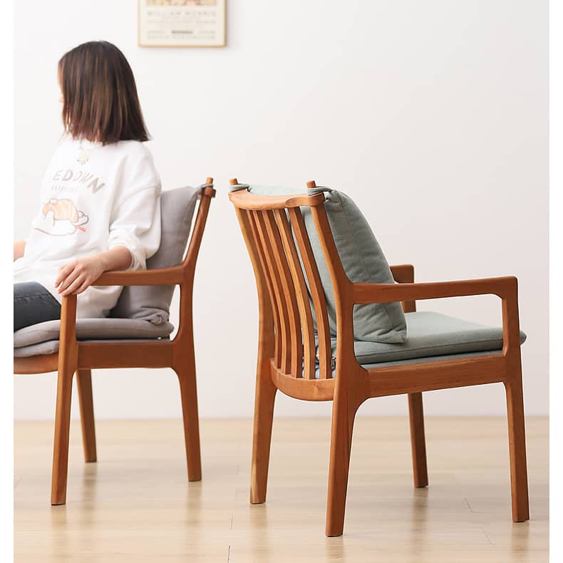 Elegant Oak & Cherry Wood Chairs with Plush Foam Cushioning - Premium Cotton & Linen Upholstery hldmz-722