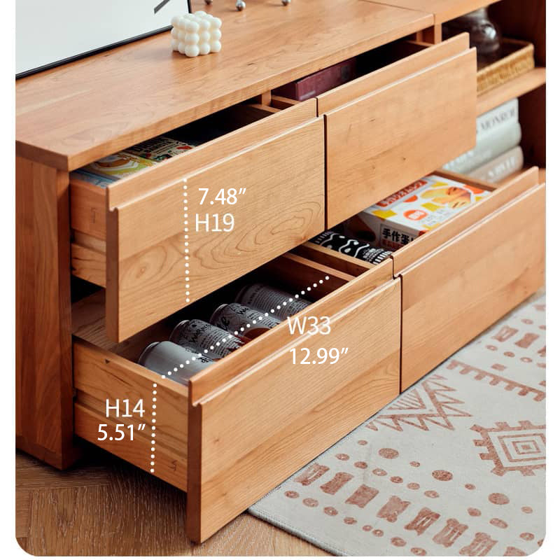 Elegant Cherry Wood Cabinet with Plywood and Glass Accents - Stylish Storage Solution hldmz-729