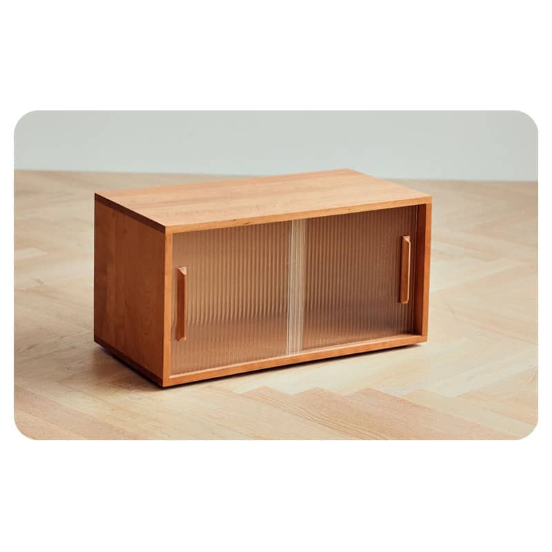 Elegant Cherry Wood Cabinet with Plywood and Glass Accents - Stylish Storage Solution hldmz-729