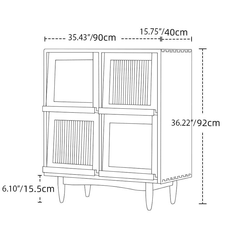 Elegant Cherry Wood Glass Cabinet - Natural Wood Finish hldmz-731