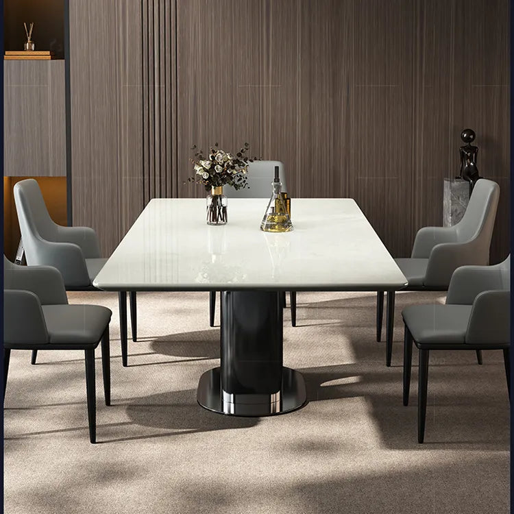 Sleek Ash Wood and Marble Dining Table - Modern Elegance for Your Home hlkwd-4100