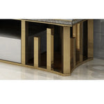 Luxury Modern TV Stand – Solid Wood, Marble, and Stainless Steel Entertainment Center hlkwd-4109
