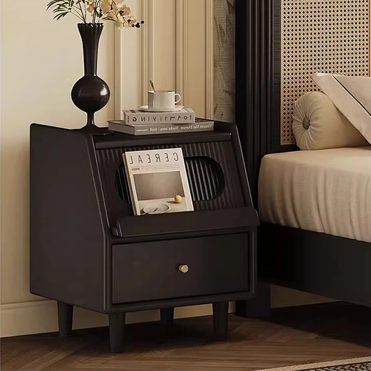 Elegant Glass Bedside Cupboard - Modern Nightstand for Sophisticated Bedrooms hlxl-4397