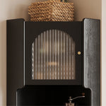 Stylish Glass Ash Wood Corner Cabinet for Modern Living Rooms hlxl-4403