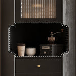 Stylish Glass Ash Wood Corner Cabinet for Modern Living Rooms hlxl-4403